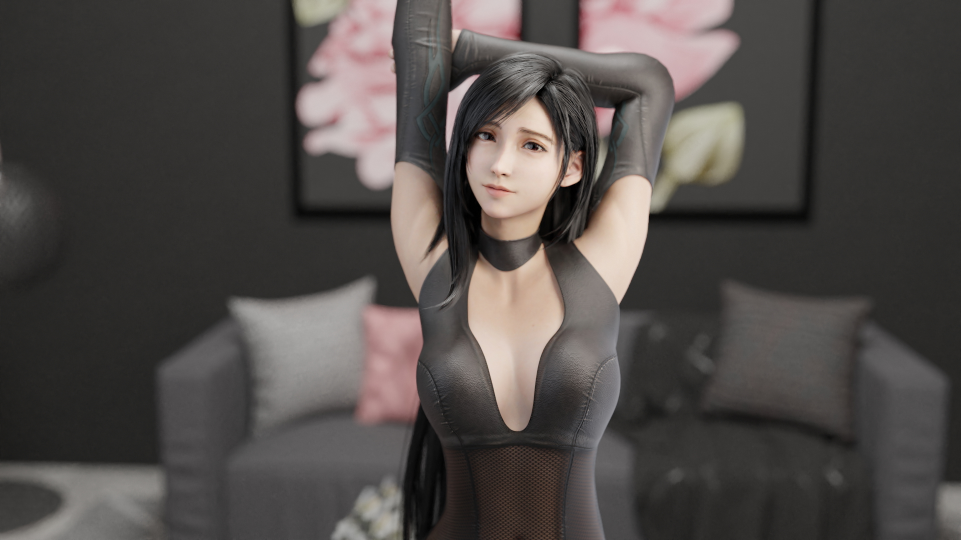 Tifa Lockhart Tifa Lockhart Final Fantasy 7 Remake Final Fantasy VII Anime Sexy Solo Outfit Nude Breasts 3