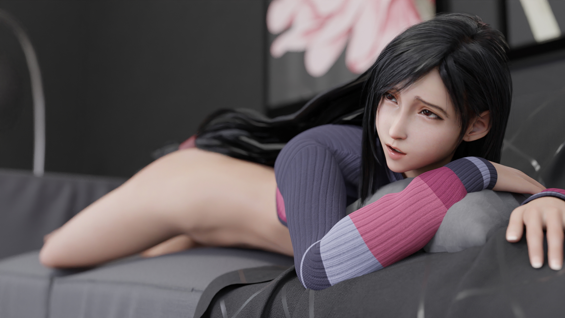 Tifa Lockhart Tifa Lockhart Final Fantasy 7 Remake Final Fantasy VII Anime Sexy Solo Outfit Nude Breasts 4