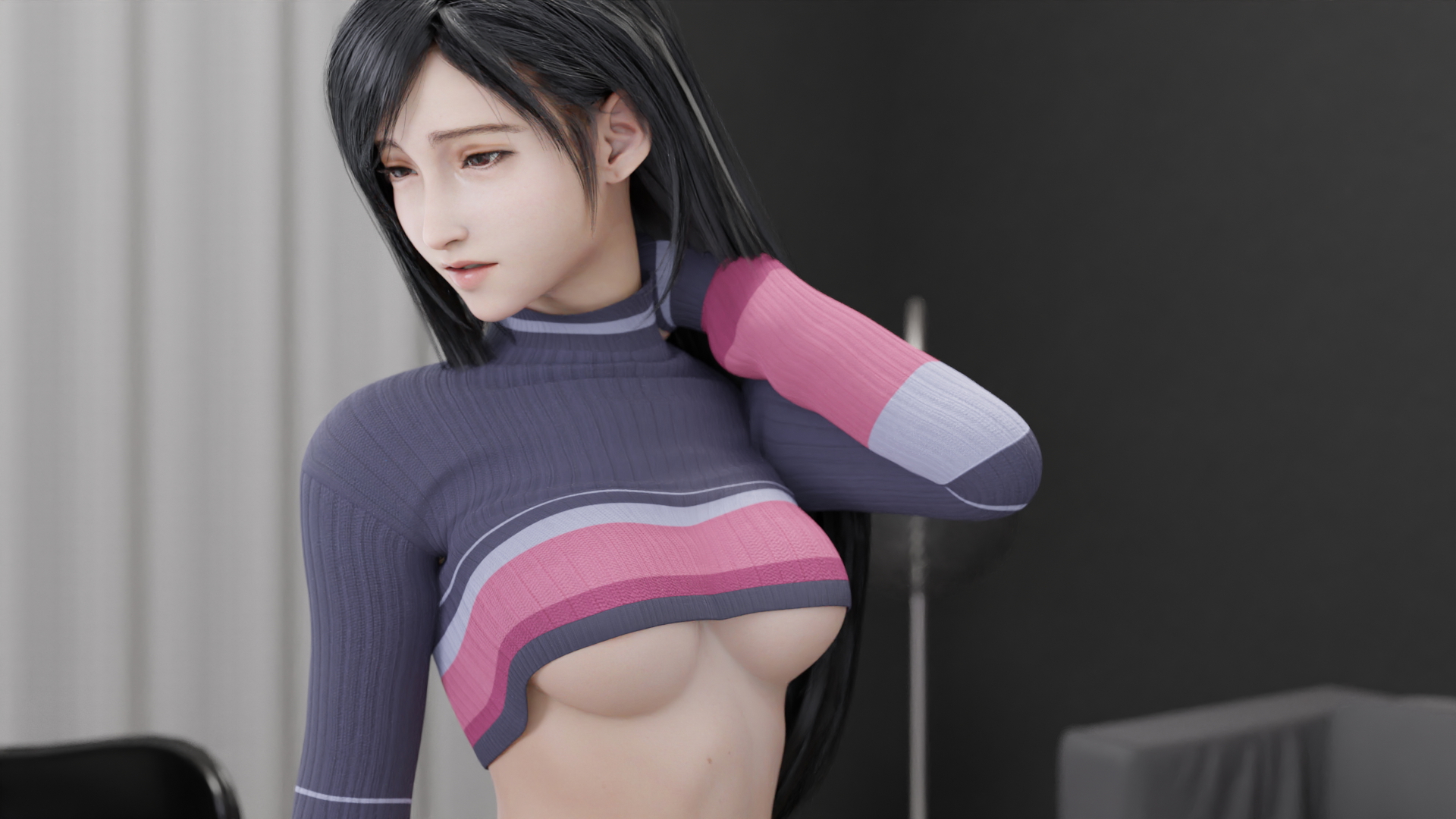 Tifa Lockhart Tifa Lockhart Final Fantasy 7 Remake Final Fantasy VII Anime Sexy Solo Outfit Nude Breasts 7