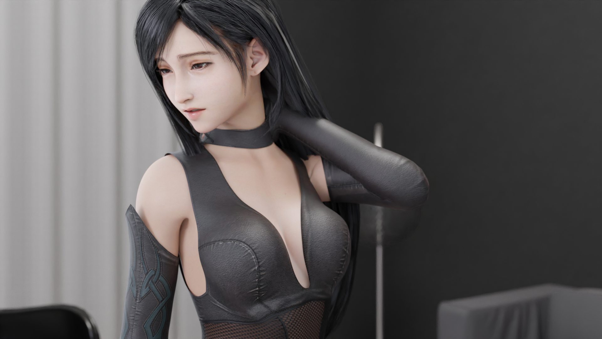 Tifa Lockhart Tifa Lockhart Final Fantasy 7 Remake Final Fantasy VII Anime Sexy Solo Outfit Nude Breasts 8