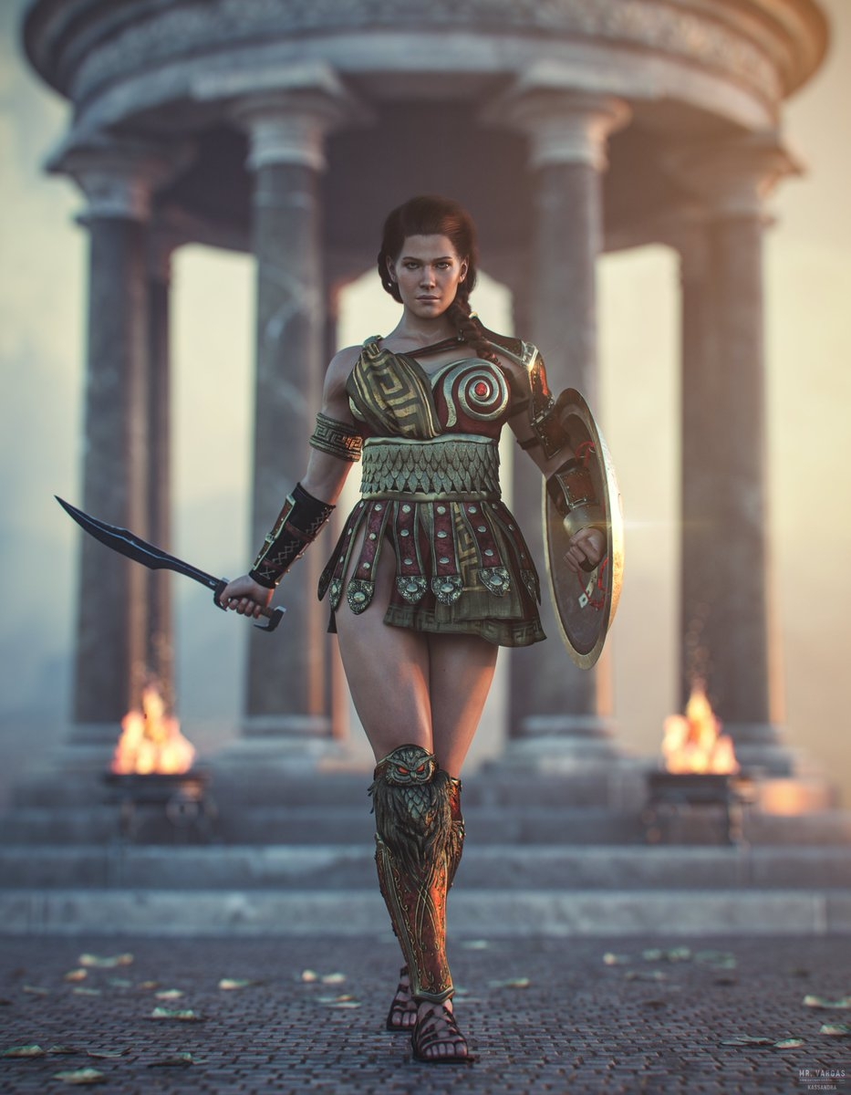 Kassandra Fanart 3Dcg_render Daz3D DazStudio Assassin's Creed Warrior Female Strong Greek
