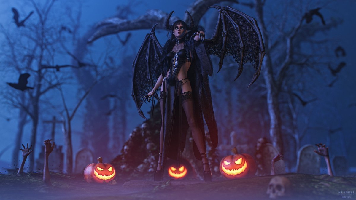 Happy Halloween Everyone 3D Artwork NSFW Artwork 3D Model CG Rendering Character Daz3D DazStudio Render 3D Render  Halloween Nsfw Model Character