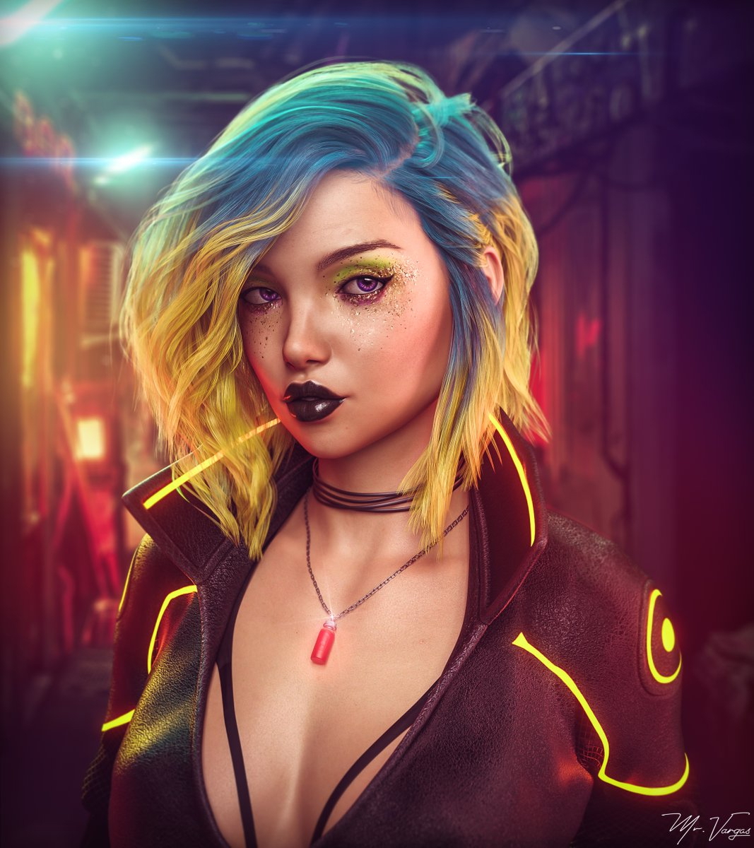 City of Broken Dreamers 3D Artwork Fanart 3D Modeling DAZ3D DazStudio 3DCG VA  Fanart Game