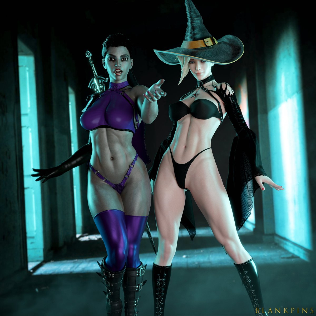 Vampire Witch Thriller Night Pharah Mercy Night Halloween Vampire Witch