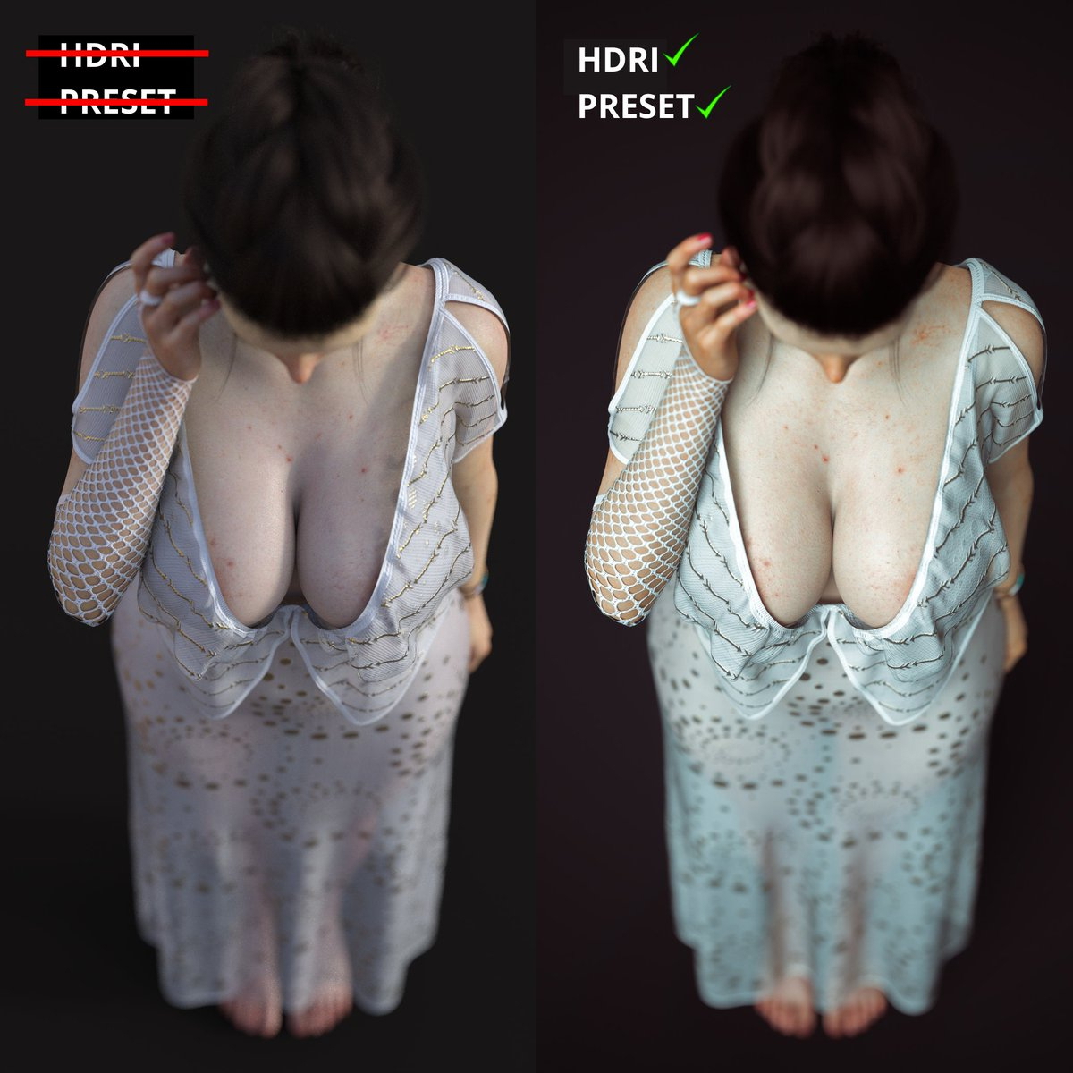 Daz3d tutorial simple tips for better skin look for beginners  Female Girl Naked Sexy Hot Big Tits Big Breast Render Perfect Body