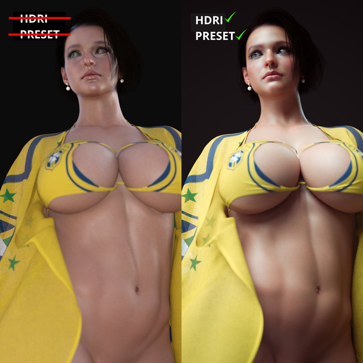 Daz3d tutorial simple tips for better skin look with JillValentine  Female Girl Naked Sexy Hot Big Tits Big Breast Render Perfect Body