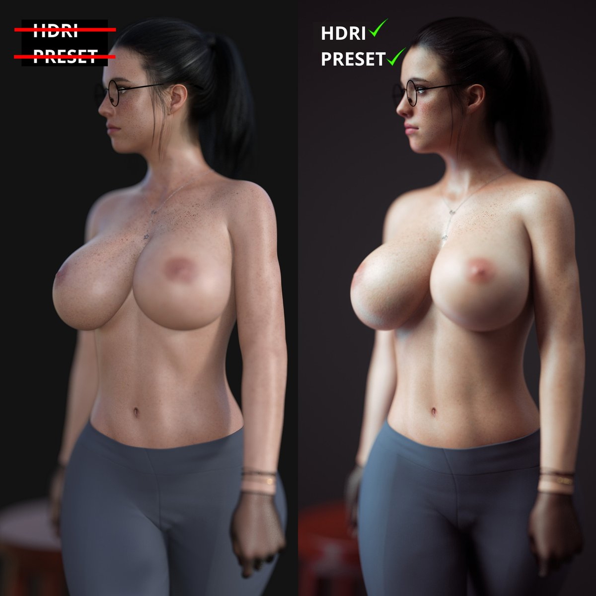 Daz3d Tutorial Simple Tips for Better Skin Look  Female Girl Naked Sexy Hot Big Tits Big Breast Render Perfect Body