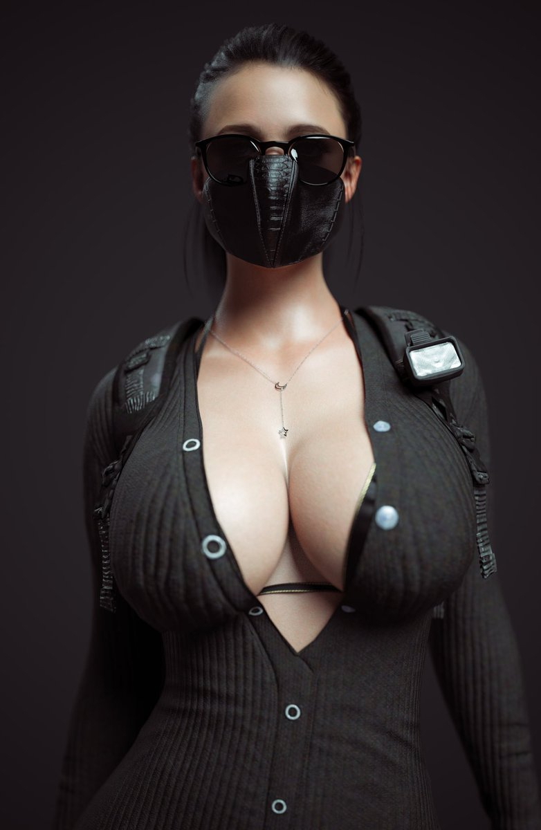 Protect yourself from germs  Female Girl Naked Sexy Hot Big Tits Big Breast Render Perfect Body
