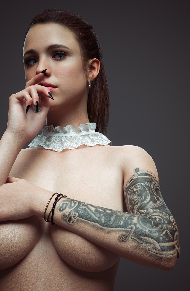 Short Title: Loving the Snowfall  Female Girl Naked Sexy Hot Big Tits Big Breast Render Perfect Body