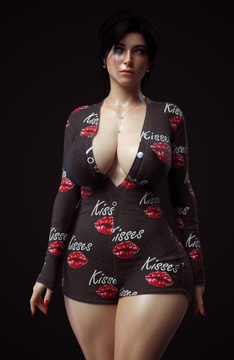 Short Romantic Title: Sweetheart s Love  Female Girl Naked Sexy Hot Big Tits Big Breast Render Perfect Body