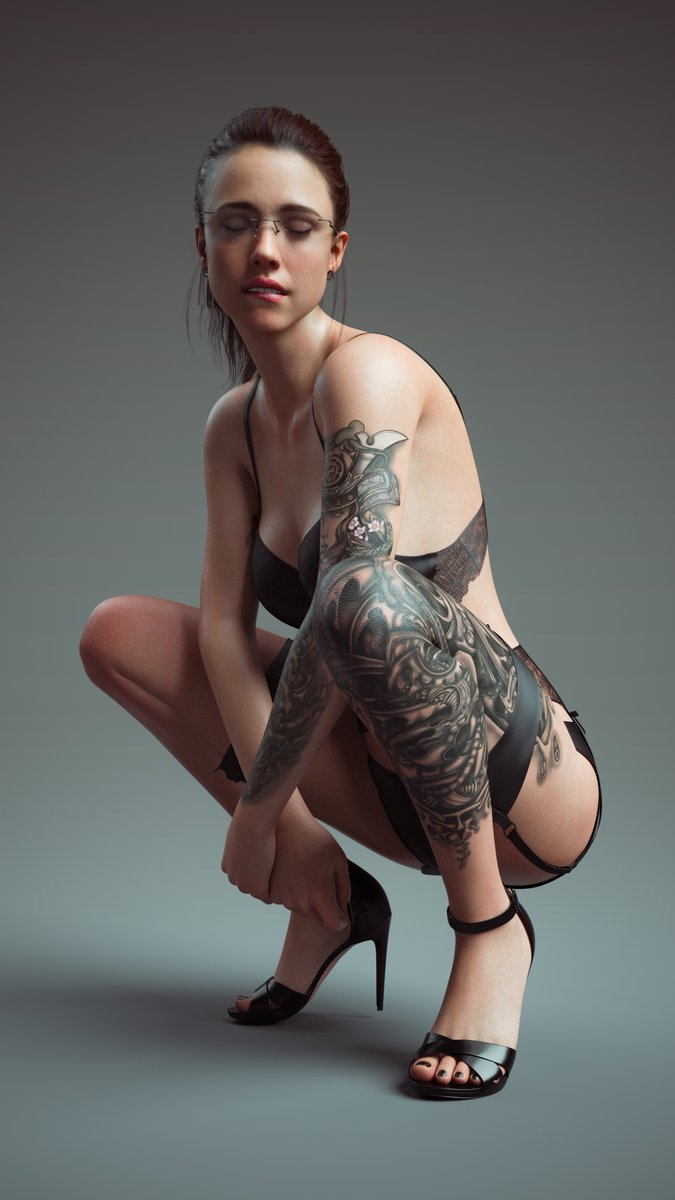 When I started with Daz Studio  Female Girl Naked Sexy Hot Big Tits Big Breast Render Perfect Body