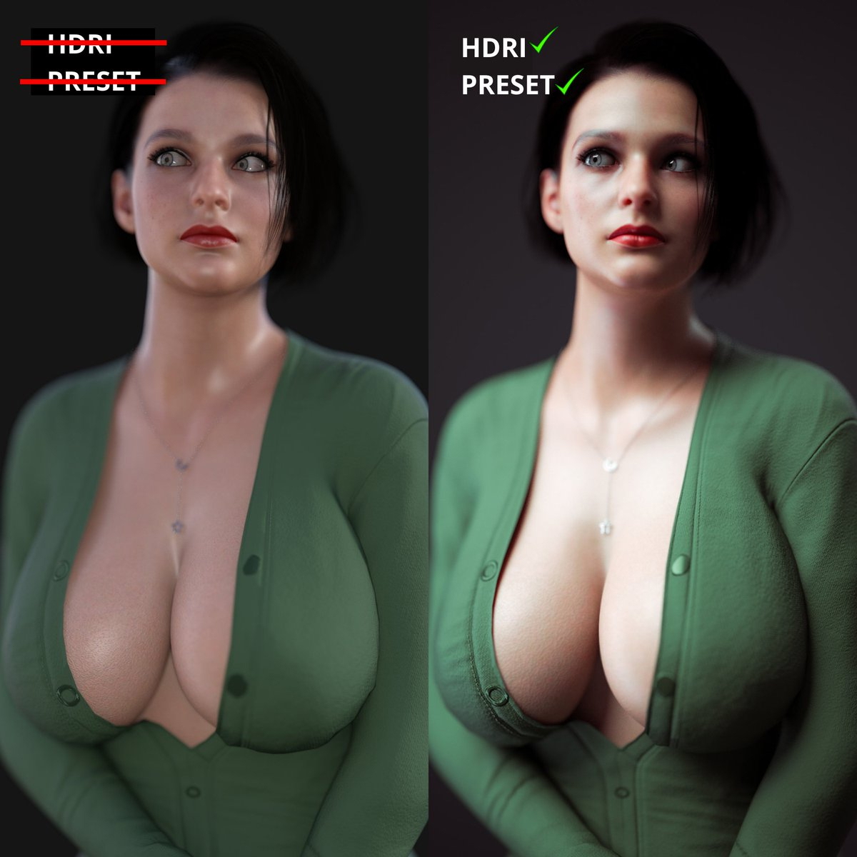 Daz Studio How to Best Quality Tutorial  Female Girl Naked Sexy Hot Big Tits Big Breast Render Perfect Body