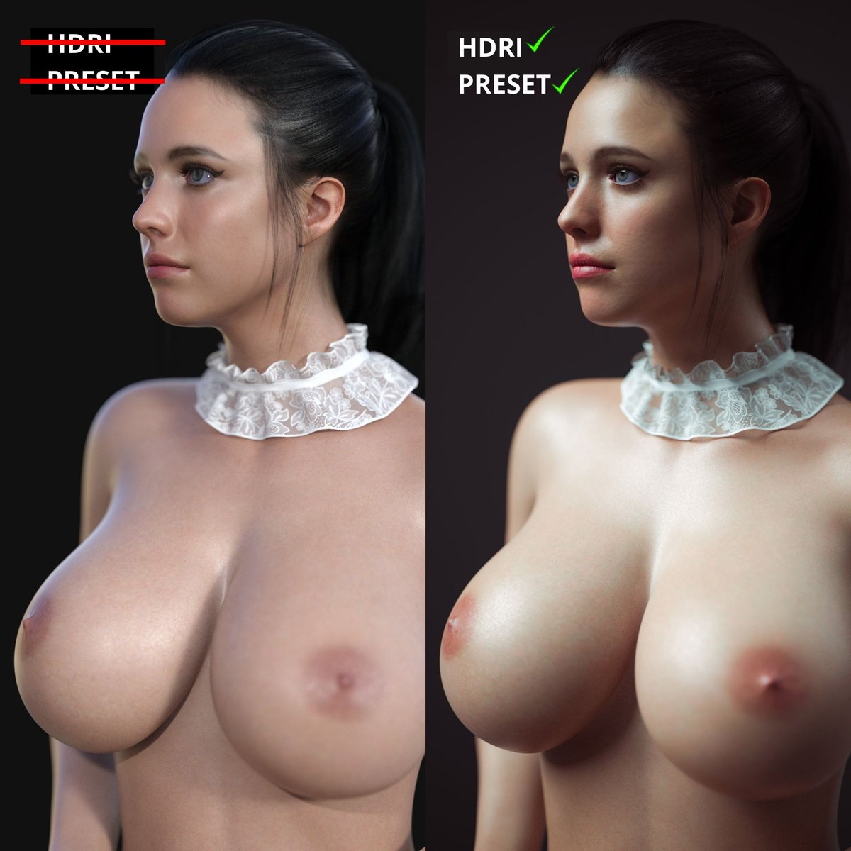 Daz Studio How to Best Quality Tutorial  Female Girl Naked Sexy Hot Big Tits Big Breast Render Perfect Body
