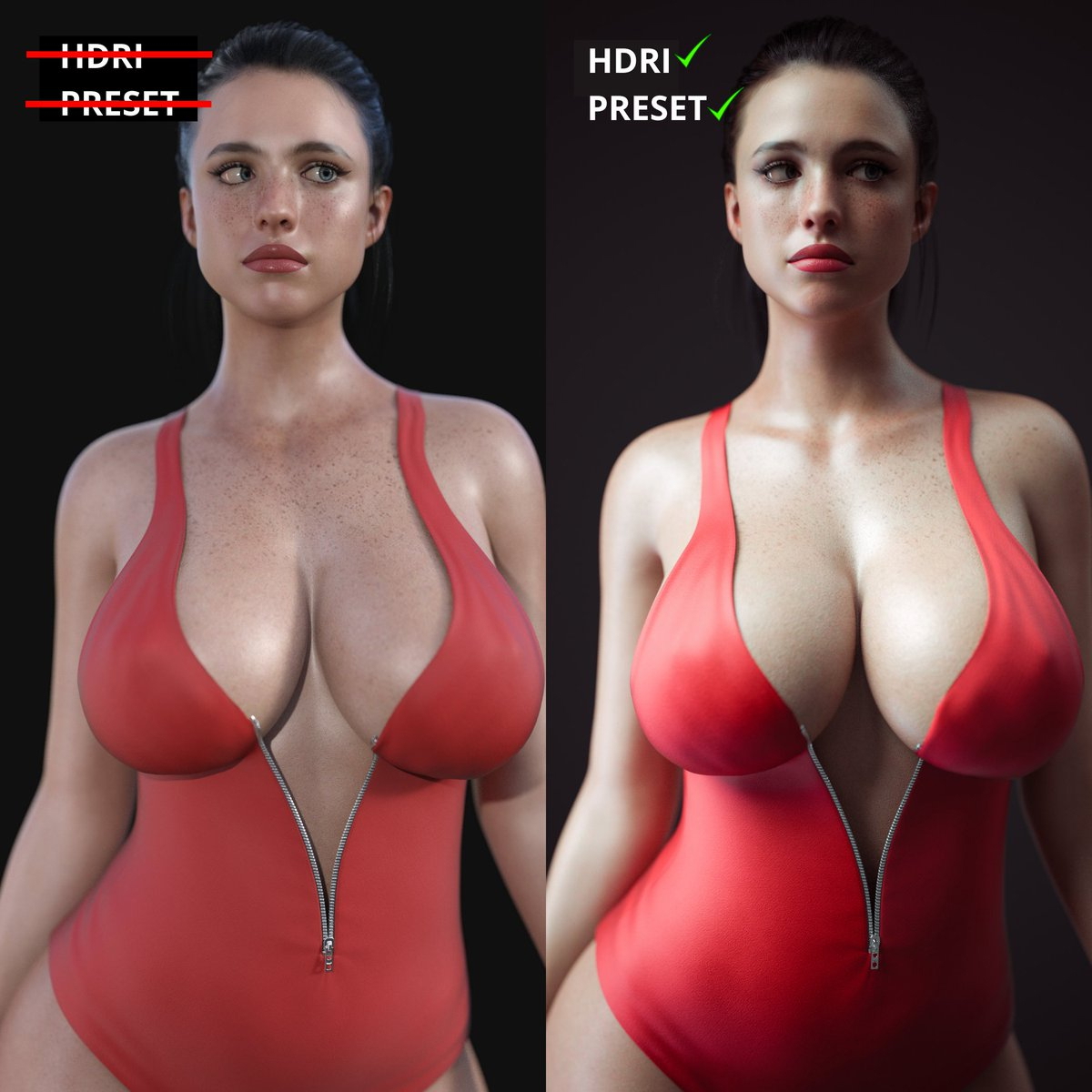 Daz Studio Improve Render Quality Tutorial  Female Girl Naked Sexy Hot Big Tits Big Breast Render Perfect Body