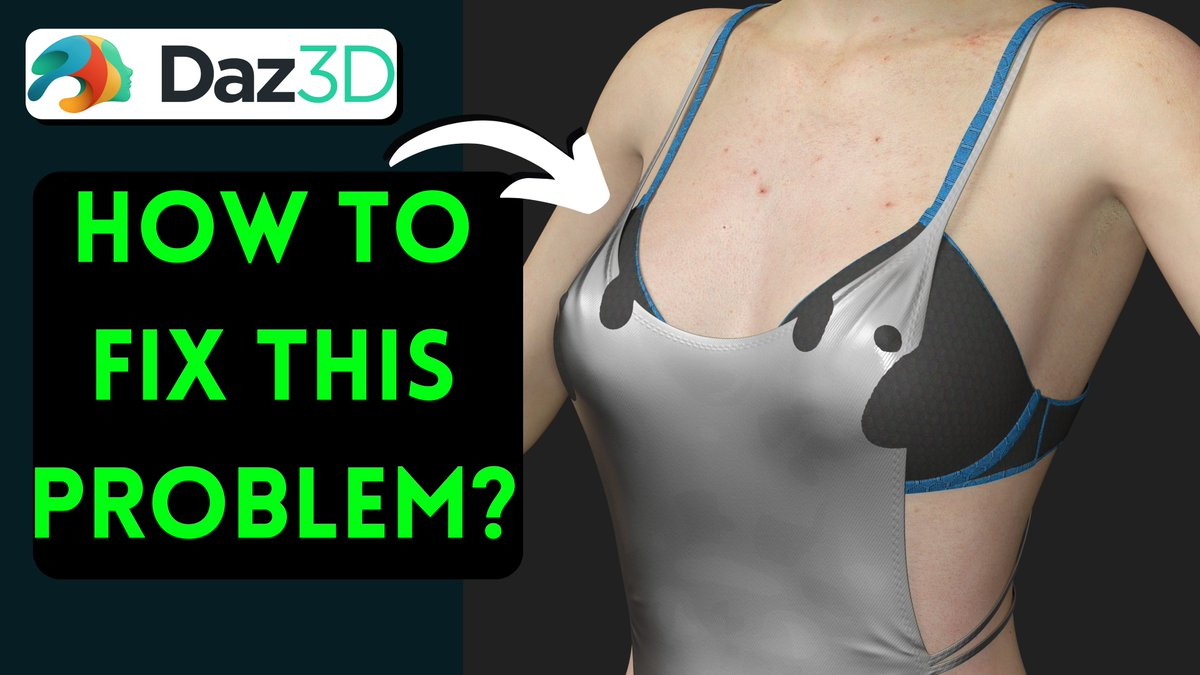 Daz Studio How to fix this problem  Female Girl Naked Sexy Hot Big Tits Big Breast Render Perfect Body