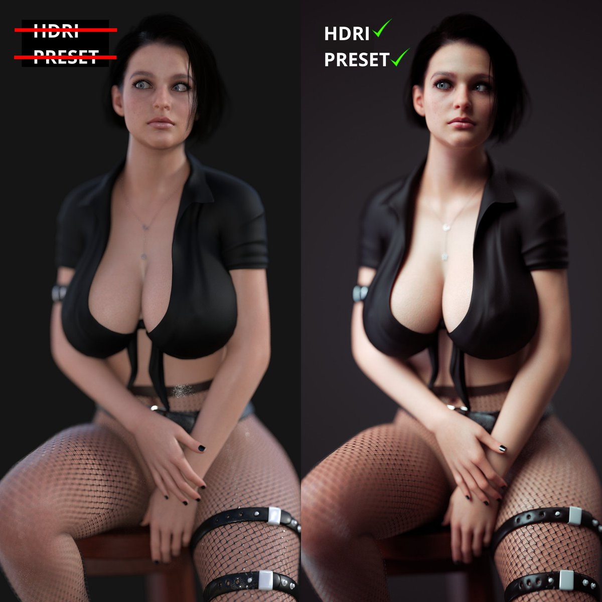 Improve DAZ 3D Render Quality with My Products!  Female Girl Naked Sexy Hot Big Tits Big Breast Render Perfect Body