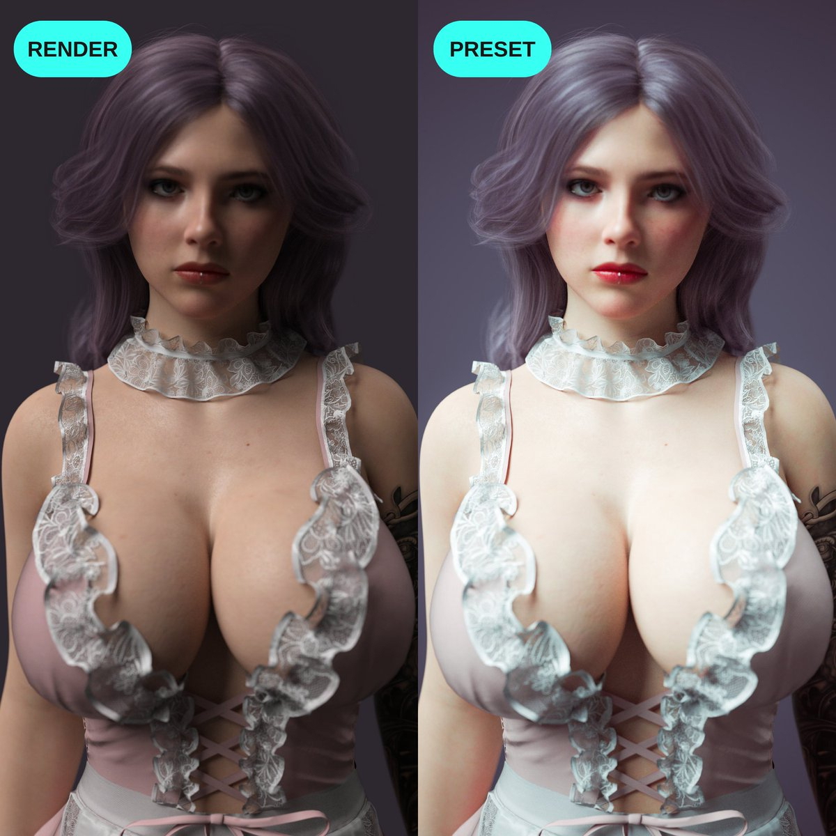 Enjoy The Bundle Special Offer  Female Girl Naked Sexy Hot Big Tits Big Breast Render Perfect Body