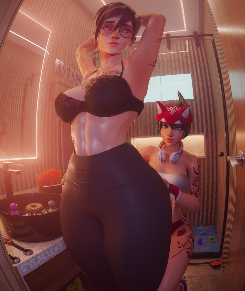 Art trade showcasing what RamFutaNsfw and Eros3D do when left alone Tracer Kiriko 