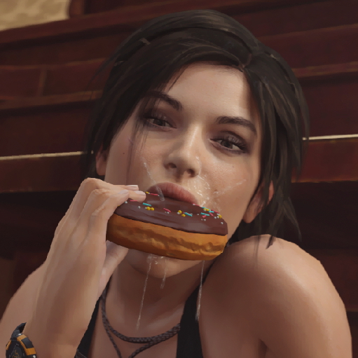 She definitely overdid it with glazing  Donut
