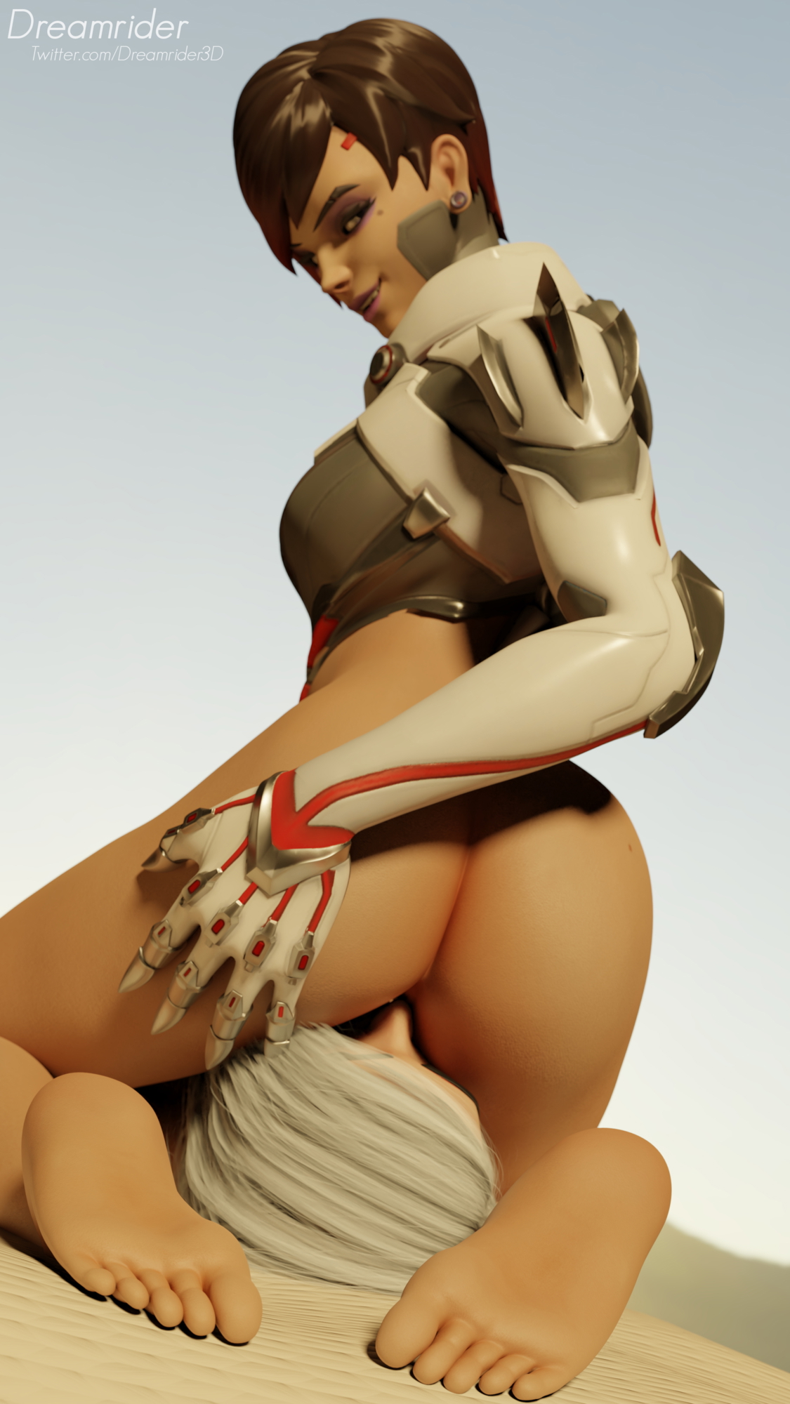 Sombra and Ashe facesitting Sombra Ashe Overwatch 3d Porn Face Sitting Eating Pussy Feet Devil Half Naked Nude Natural Boobs