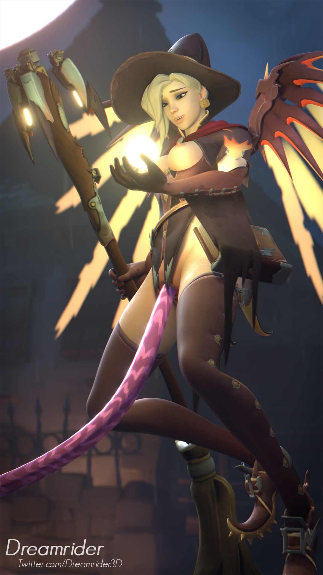 Mercy's experimenting with a Tentacle Mercy Overwatch 3d Porn Tentacle Pussy Penetration Witch Natural Boobs Magic 2