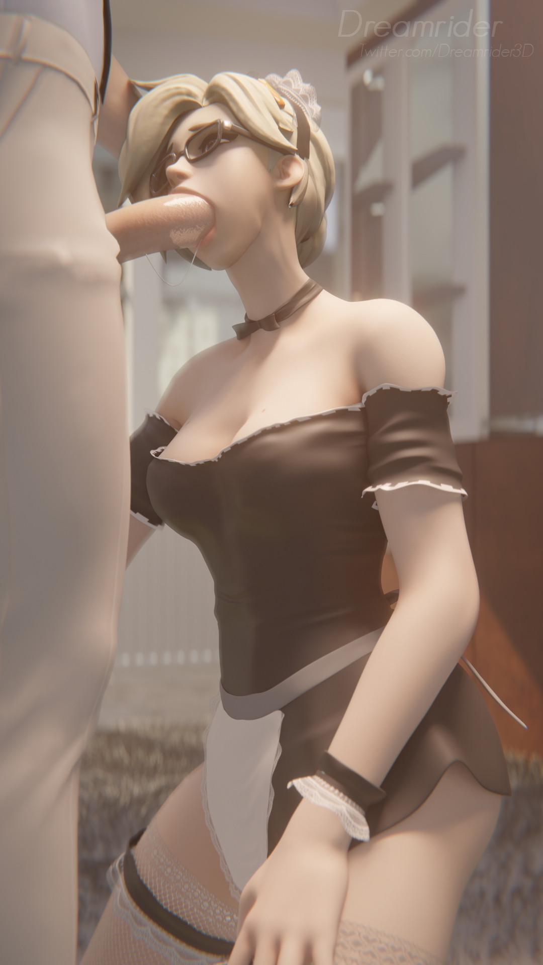 Part of new office etiquette maids can now offer afterwork relief. Just ask and they'll happily provide Mercy Overwatch 3d Porn Maid Boobs Breast Pink Nipples Blowjob Mouth Fuck Fellatio Deep throat Cum In Mouth Glasses 2