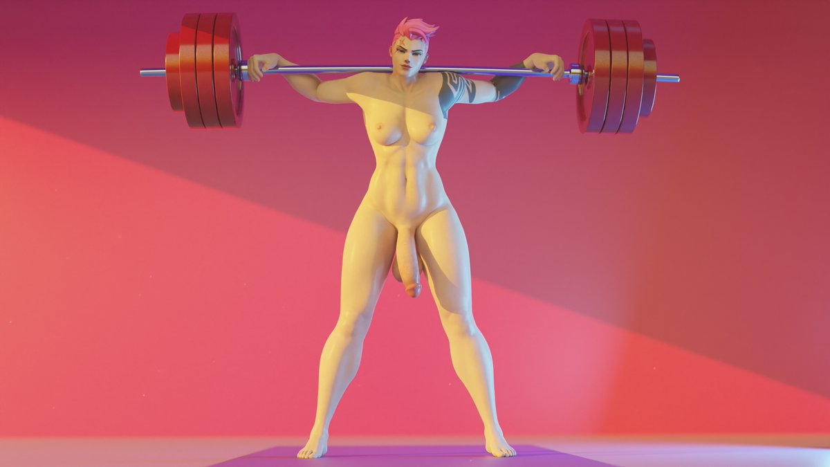 ZarZar Rig by nextr3d Zarya Overwatch Blender futa Overwatch Futa 2