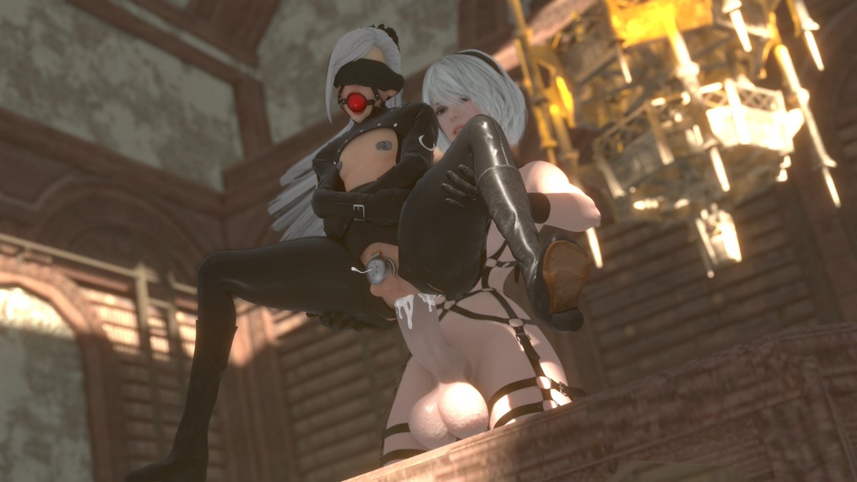 Looks like 2b and 9s rough fun  Rough Enjoy Game Cosplay Fanart Sexy
