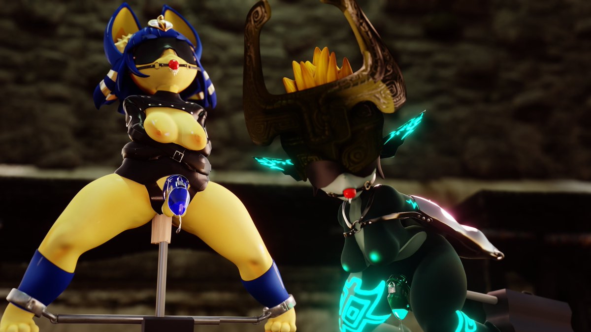 Heyo everyone Got a new image I worked on for a Patreon request featuring some kinky fun with two of my favorite shortstacks Midna and Ankha Hope you enjoy Models Midna Ankha Midna Ankha Kinky Patreon