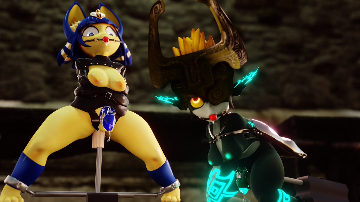 Heyo everyone Got a new image I worked on for a Patreon request featuring some kinky fun with two of my favorite shortstacks Midna and Ankha Hope you enjoy Models Midna Ankha Midna Ankha Kinky Patreon 2