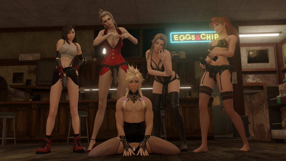 Heyo guys Got a new image render featuring the FF7 gals about to have some fun with Cloud 
Hope you enjoy Final Fantasy Ff7 Cloud Render Enjoy