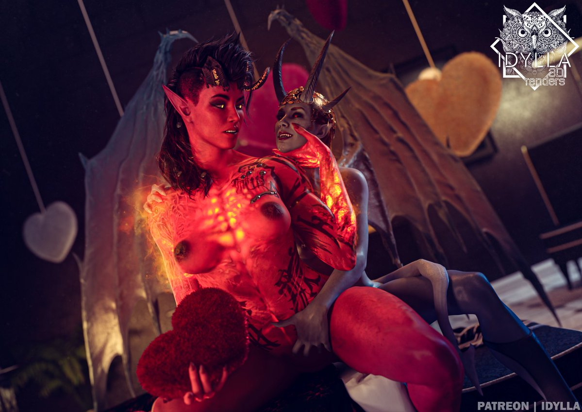 Karalach and Mizora Valentine Exclusive Release on Patreon Mizora Original Render Patreon Game
