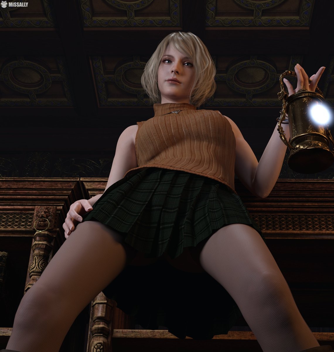 Ashley Graham Resident Evil-themed 3D Art  Horror Render Model Artistic