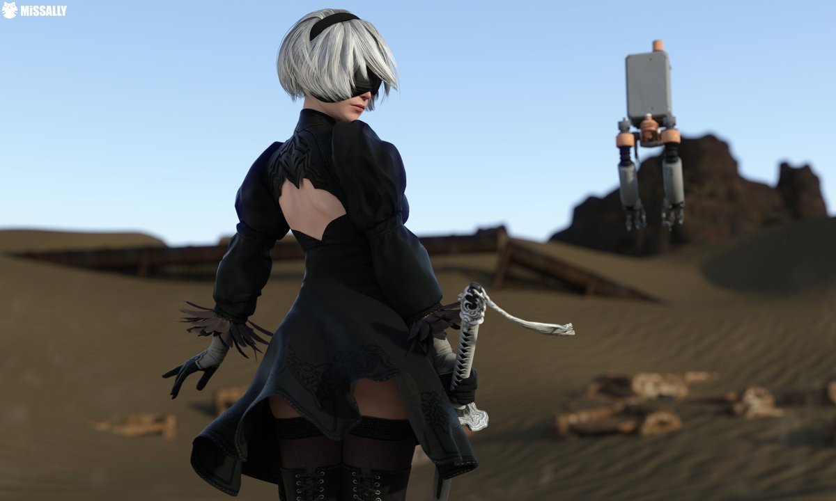 2B NierAutomata Game 3D 3DArt Art DazStudio Daz3D DAZ 2b Yorha Android Machine A2