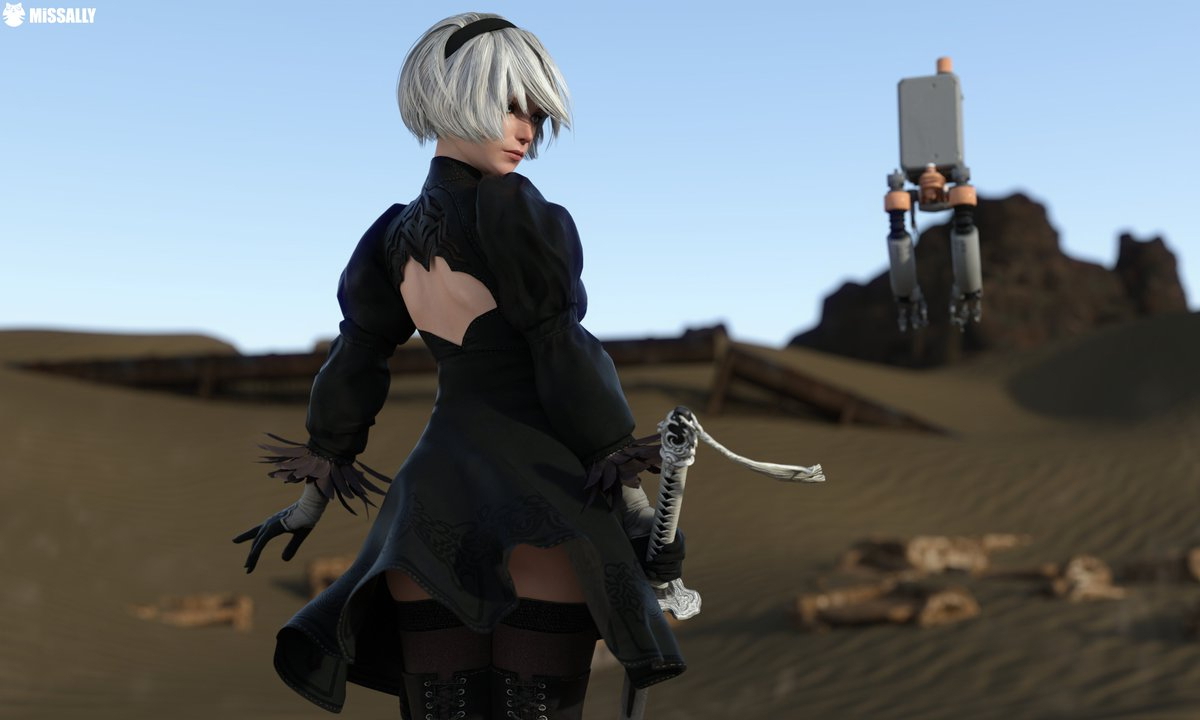 2B NierAutomata Game 3D 3DArt Art DazStudio Daz3D DAZ 2b Yorha Android Machine A2 2