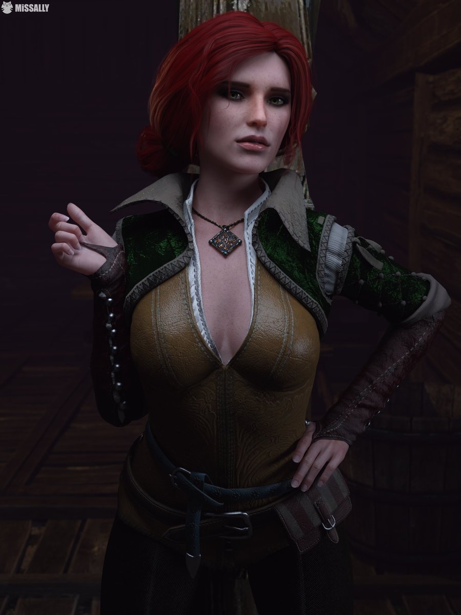 Triss Merigold The Witcher Sorceress Fantasy Red Hair Magic Romance