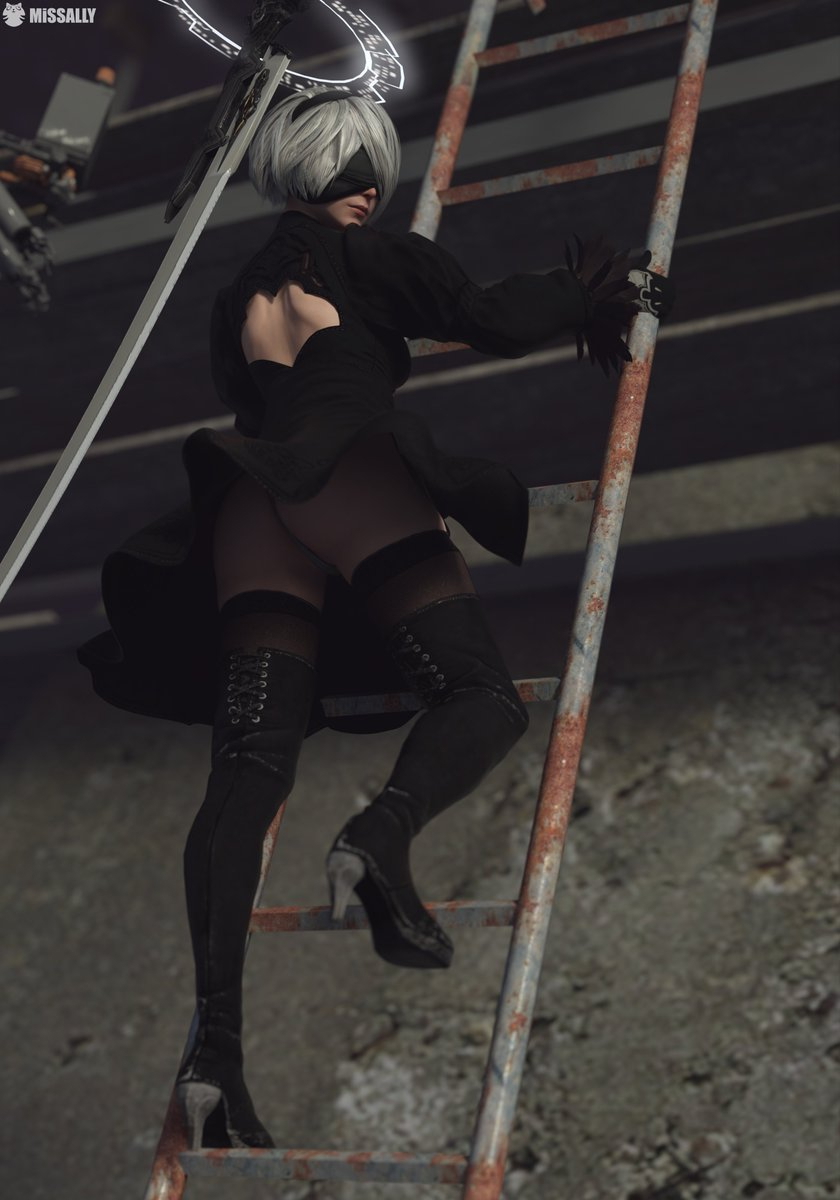 2B in Nier Automata Game 2b Yorha Android Fight Robot Gaming Cosplay Sword