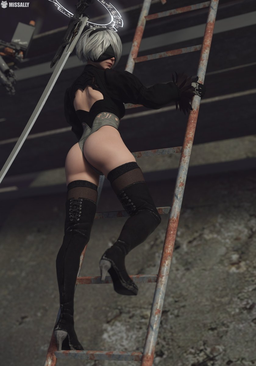 2B in Nier Automata Game 2b Yorha Android Fight Robot Gaming Cosplay Sword 2
