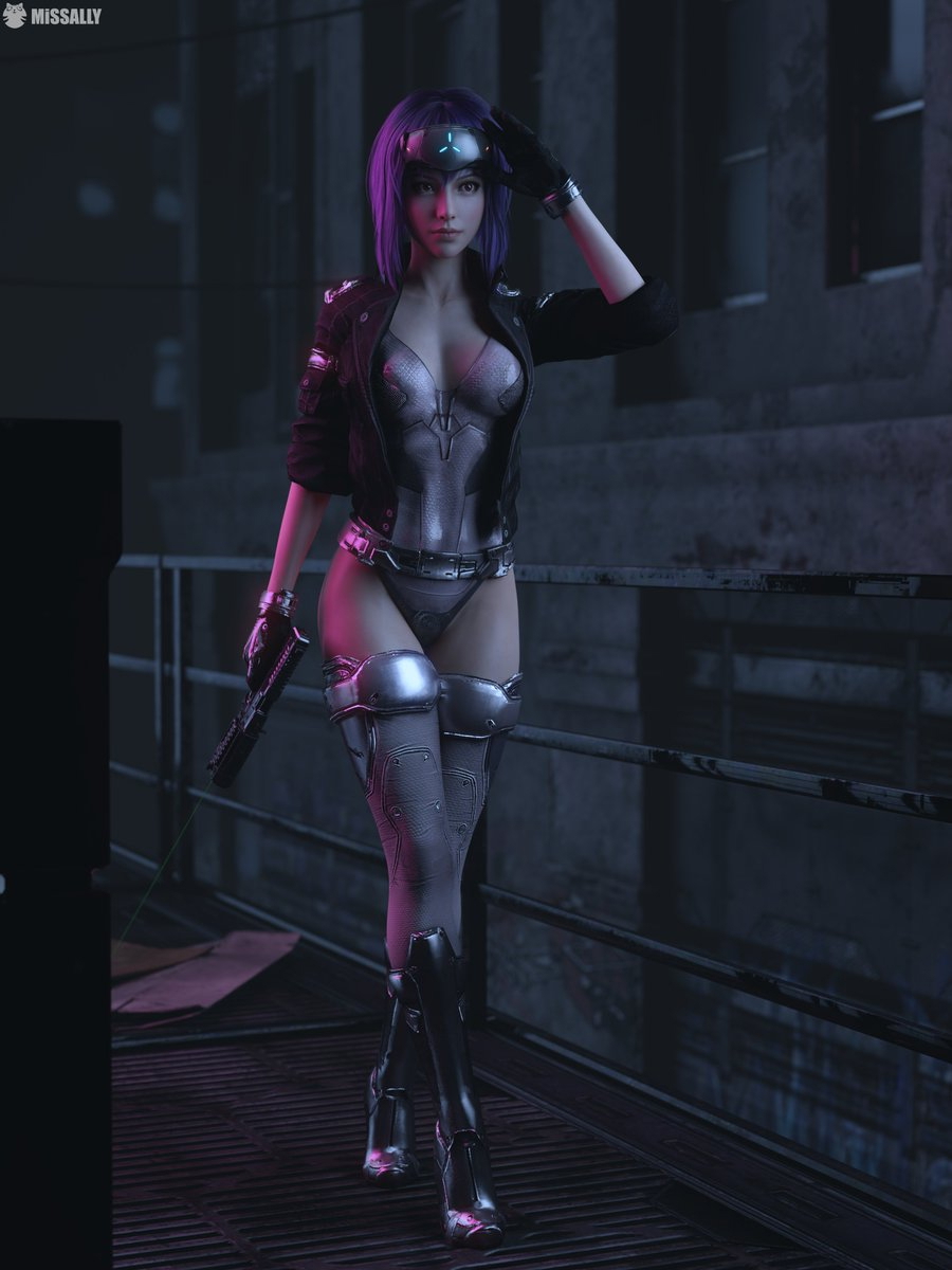 Motoko Kusanagi Ghost in the shell  Cyberpunk Soldier Cyborg Anime