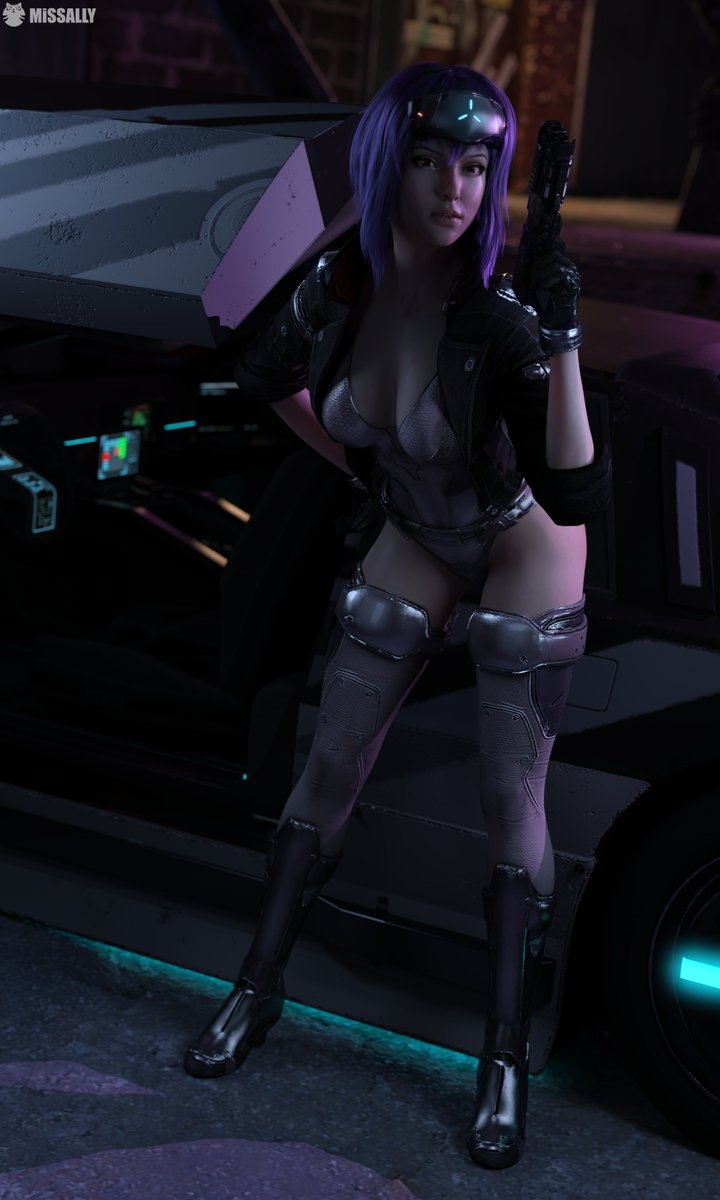 Motoko Kusanagi Ghost in the shell  Cyberpunk Warrior Android