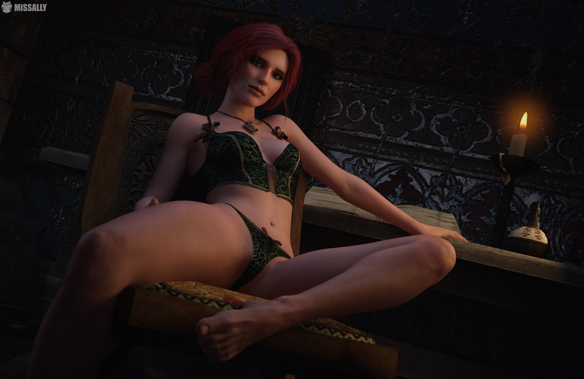 Triss Merigold The Witcher Sorceress Fantasy Red head Magic Love 2