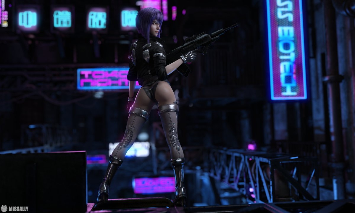 Motoko Kusanagi Ghost in the shell  Cyberpunk Anime