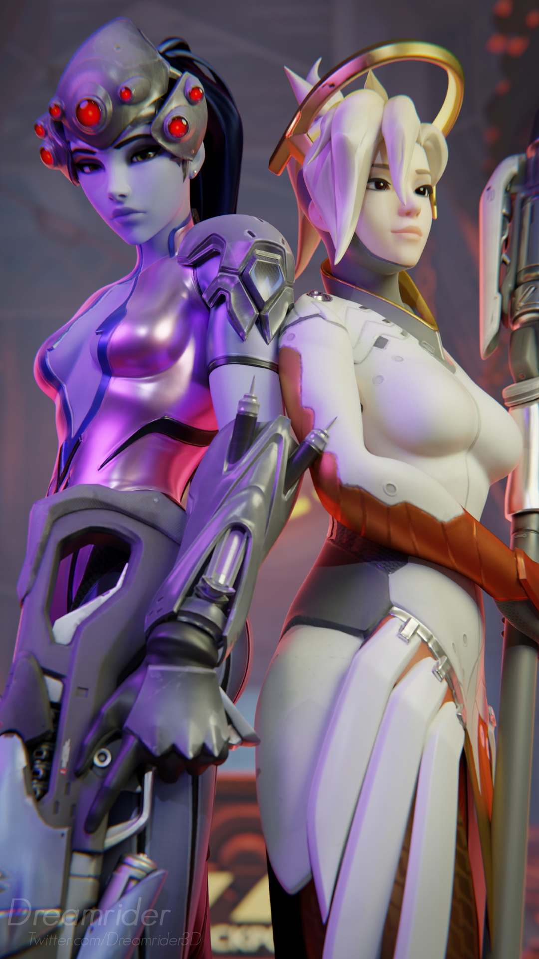 Widowmaker and Mercy Widowmaker Mercy Overwatch 3d Porn Nude Natural Tits Pink Nipples Boobs