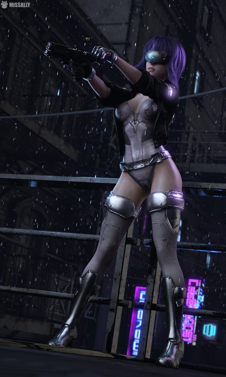 Motoko Kusanagi Ghost in the shell  Cyberpunk Anime Cyborg