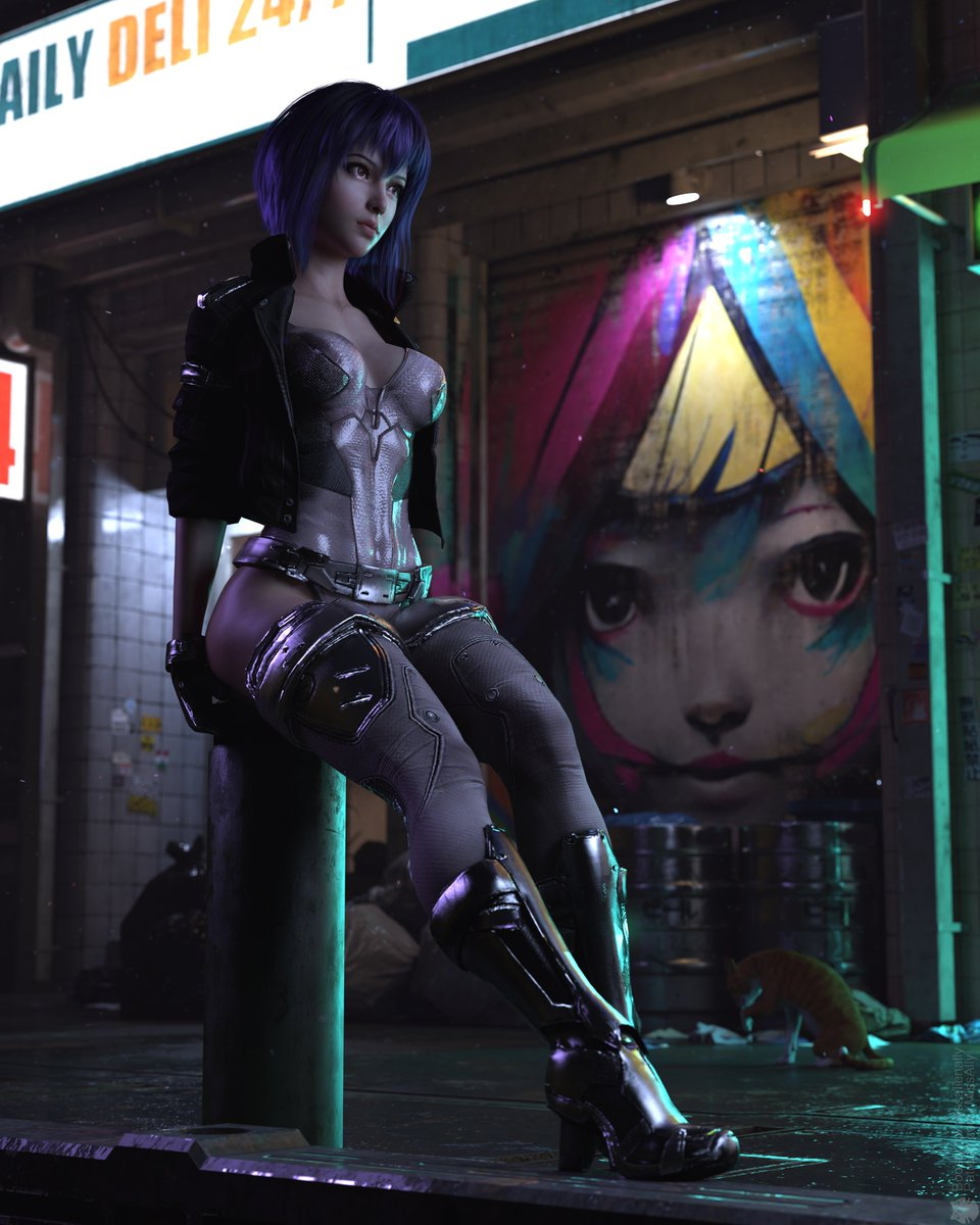Motoko Kusanagi Ghost in the Shell  Cyberpunk Anime Cyborg