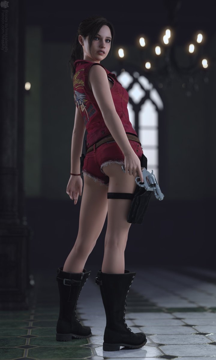 Claire Redfield Resident Evil 3D Art Biohazard Zombie Horror Heroine Gun 2