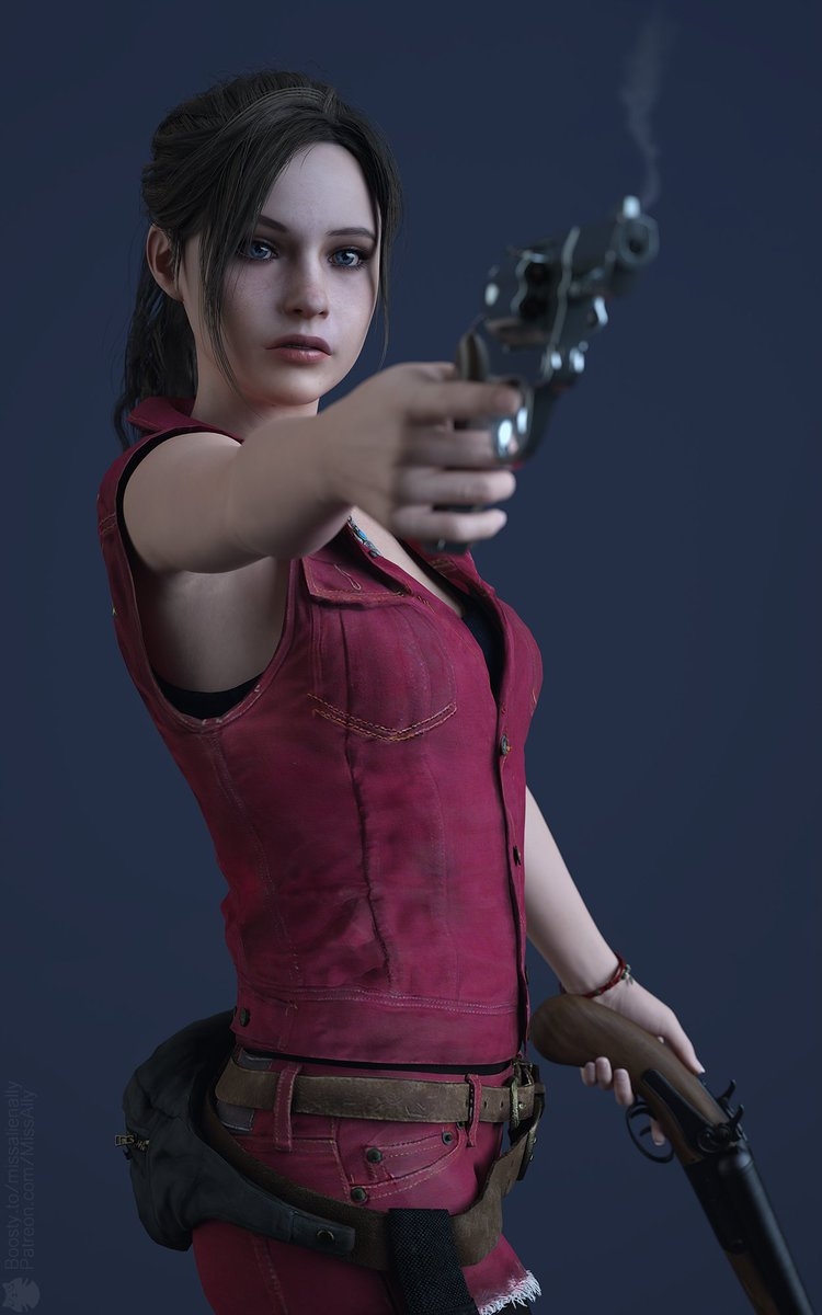 Claire Redfield Resident Evil  Gun Zombie Horror