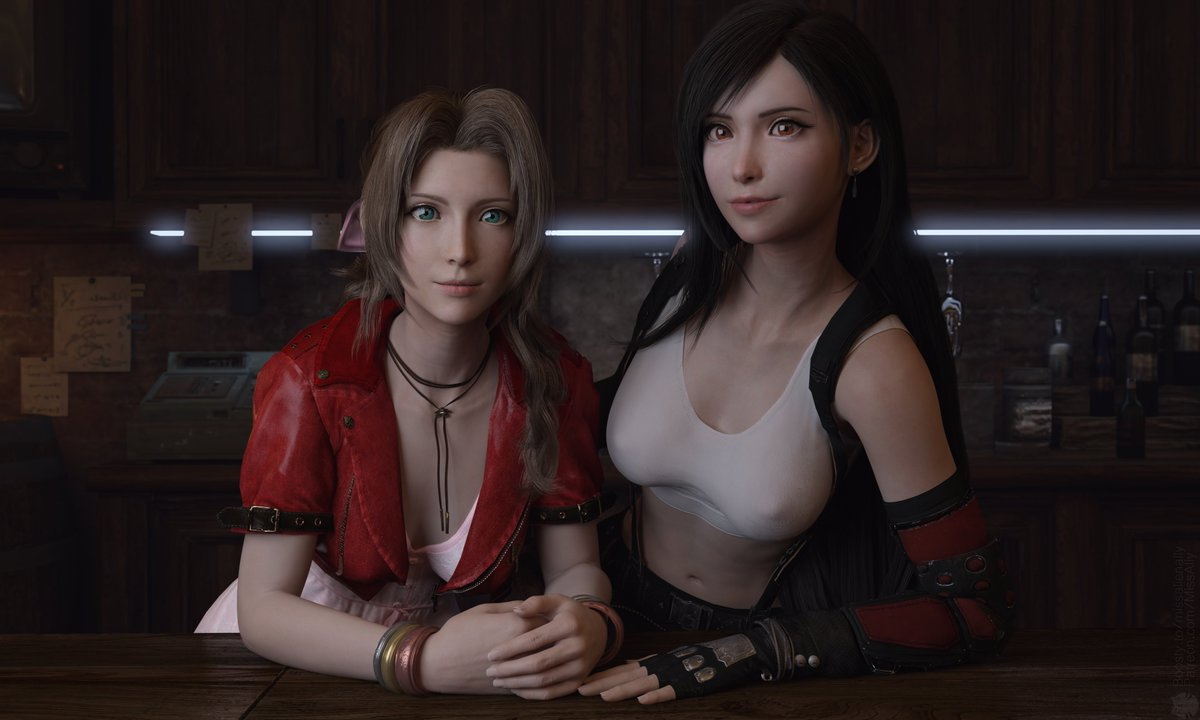 Aerith Gainsborough and Tifa Lockhart Final Fantasy Aerith Gainsborough Tifa Finalfantasy