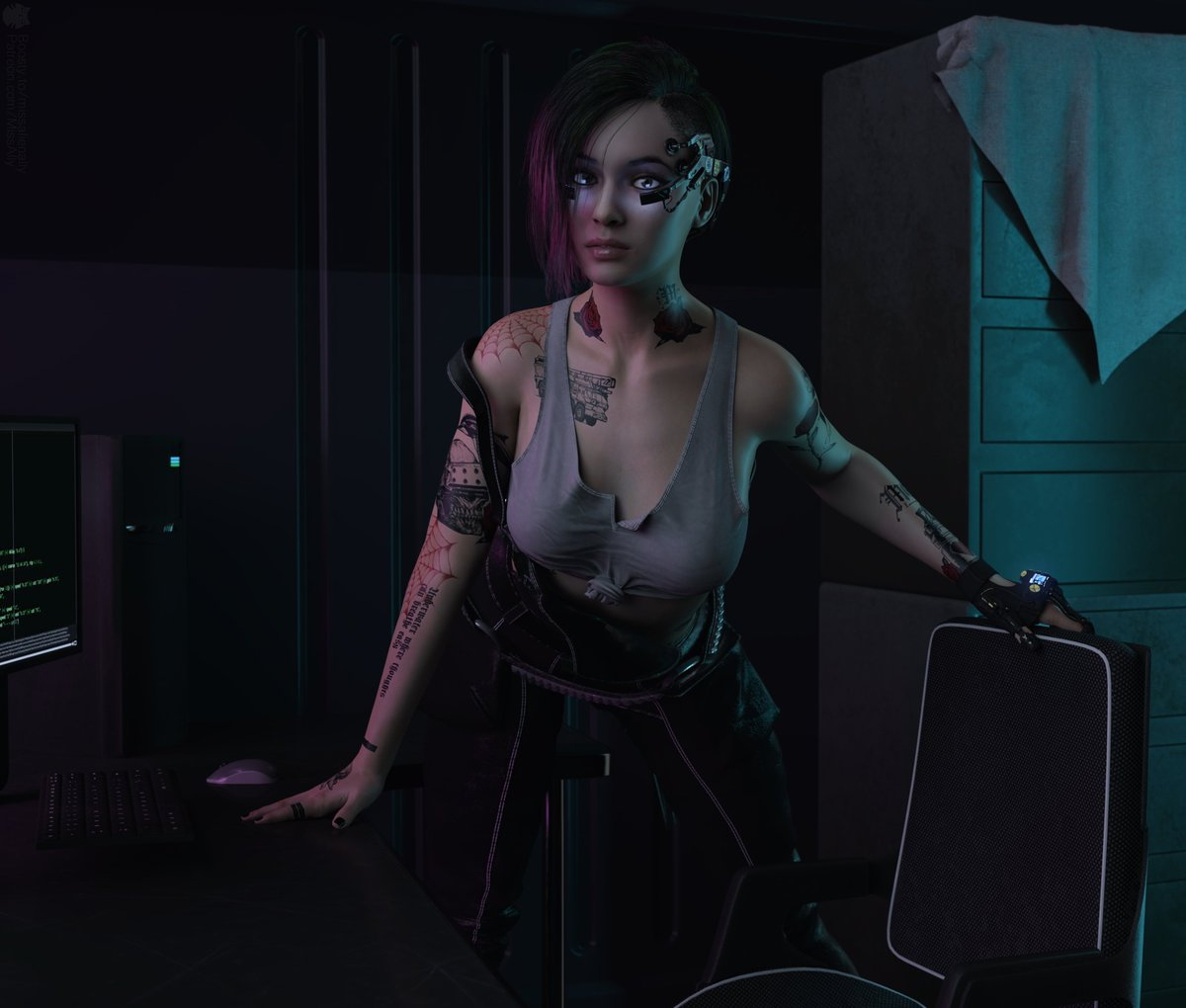 Judy Alvarez Cyberpunk 2077 Game 3D Art Daz Studio Daz3D DAZ Judy Alvarez Cyberpunk Art Game