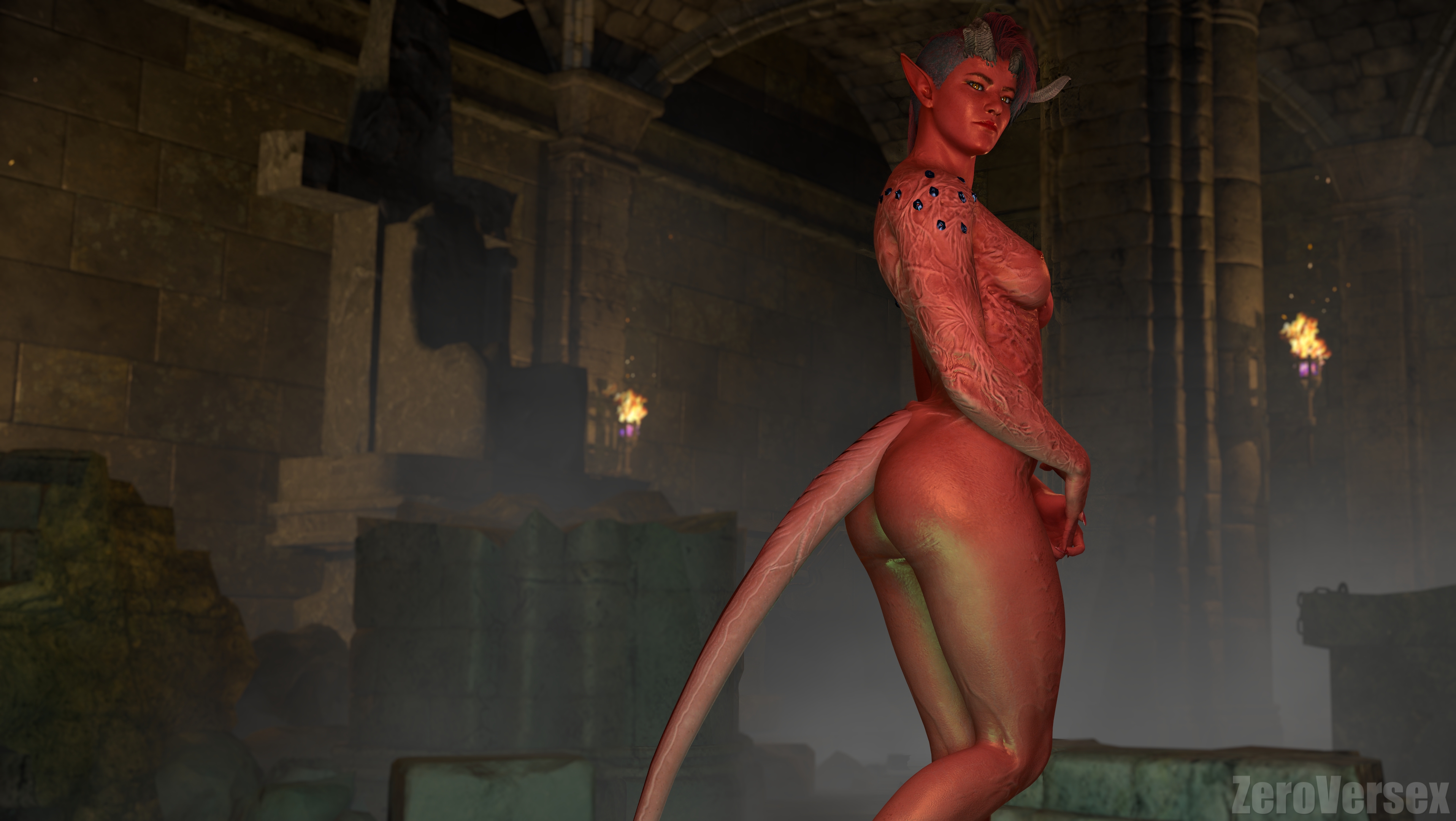 Karlach Baldurs Gate 3 Baldur S Gate 3 Demon Girl 3d Girl Photorealistic Realistic Tiefling Demon 4